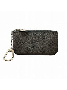 Louis Vuitton Monogram Eclipse Pochette Cles Coin Case Gray Black